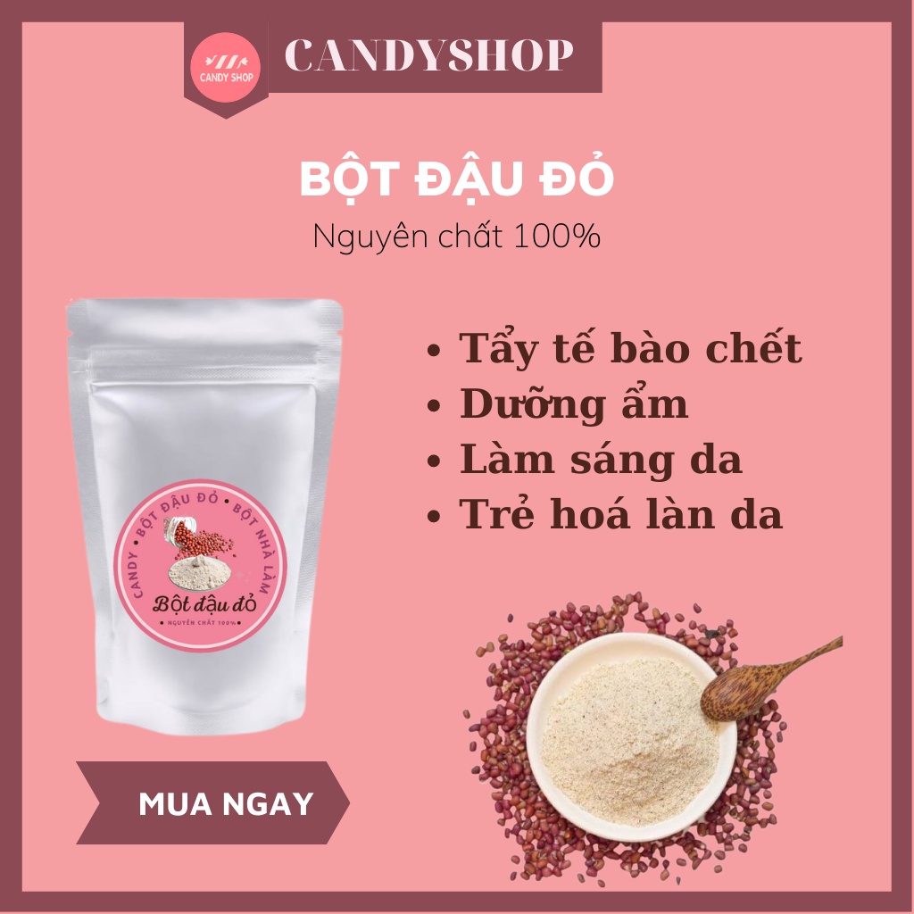 100gr Bột đậu đỏ nguyên chất 100% dùng tẩy tế bào chết, dưỡng ẩm, sáng da