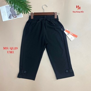 Quần lửng Thể thao ngố nữ co giãn tốt dáng ôm phối cúc . Hifa Hoàng Hiền - QL29