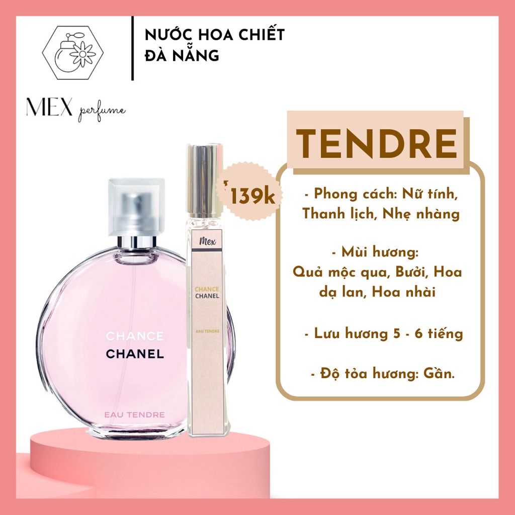 Nước hoa Chanel Chance EAU Tendre Hồng Mẫu Thử 10ml Nước Hoa Nữ - SP002053