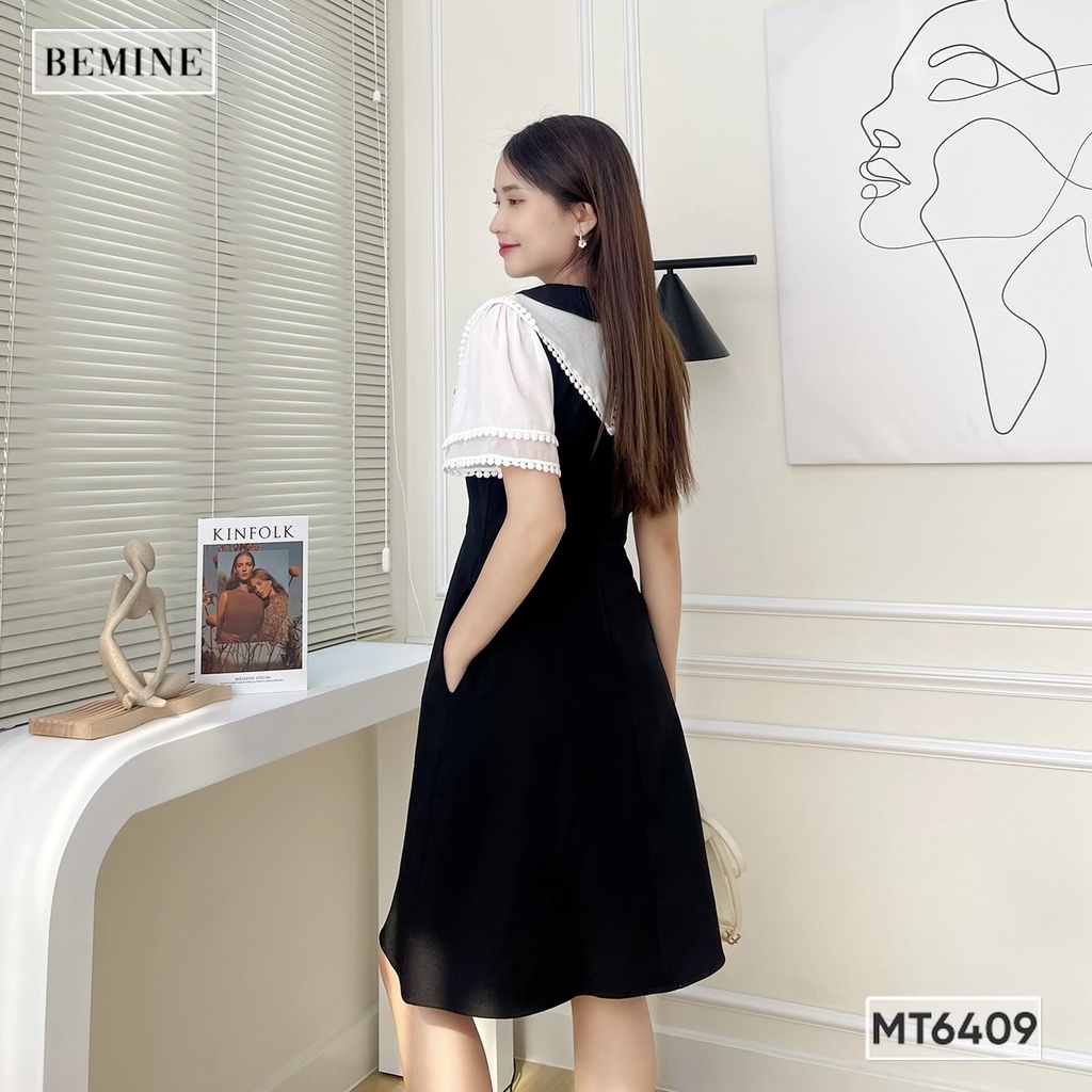 Đầm dự tiệc cổ 2 lớp váy xòe BEMINE MT6409