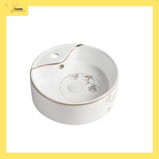 Bồn rửa mặt chữ nhật hoa mai / lavabo chữ nhật hoa mai