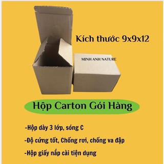 10 Hộp Carton, Thùng Giấy Đóng Gói Hàng, Kích Thước 9x9x12cm ĐÃ QUA SỬ DỤNG