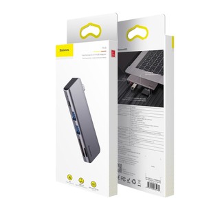 Bộ Hub chuyển đổi 5 trong 1 Baseus Harmonica Type C to USB 3.0, TF/SD Card Reader, Type C PD Adapter