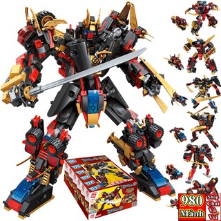 980 mảnh - bộ đồ chơi lắp ghép xếp hình robot biến hình ninja cực chất, lắp ráp robot chiến đấu ninjago