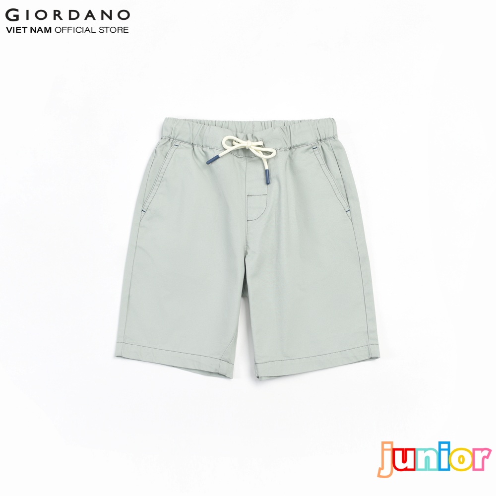 Quần Shorts Kaki Lưng Thun Dây Rút Trẻ Em Giordano 03103251