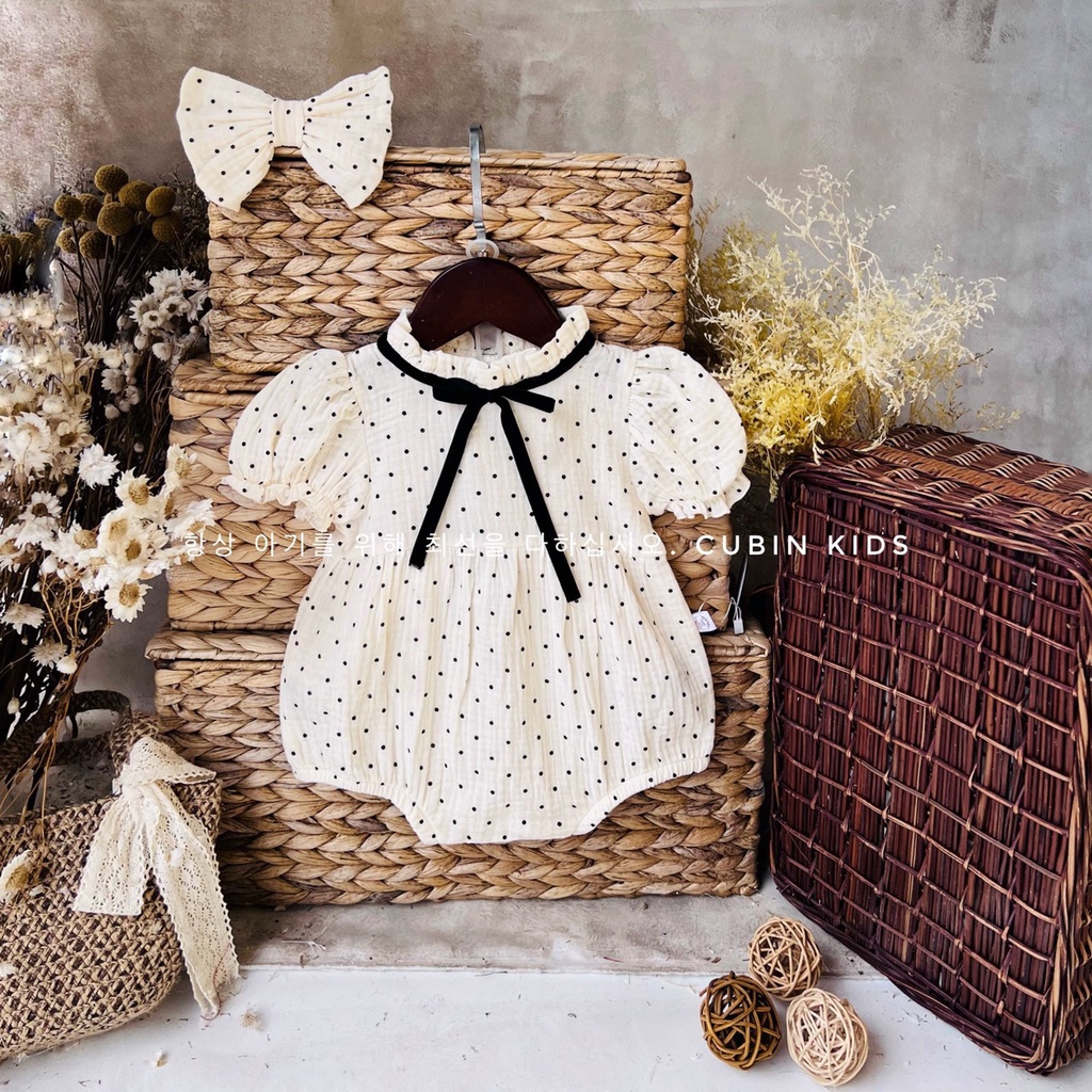 Set body/váy xô Bigbaby kèm nón/turban siêu xinh cho bé 0-18 tháng