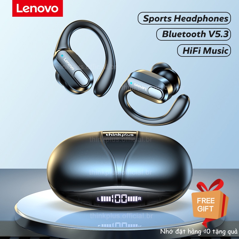 Tai nghe không dây LENOVO XT80 TWS bluetooth 5.3 hifi chống ồn chống nước có mi cờ rô hộp sạc có màn hình LED thể thao