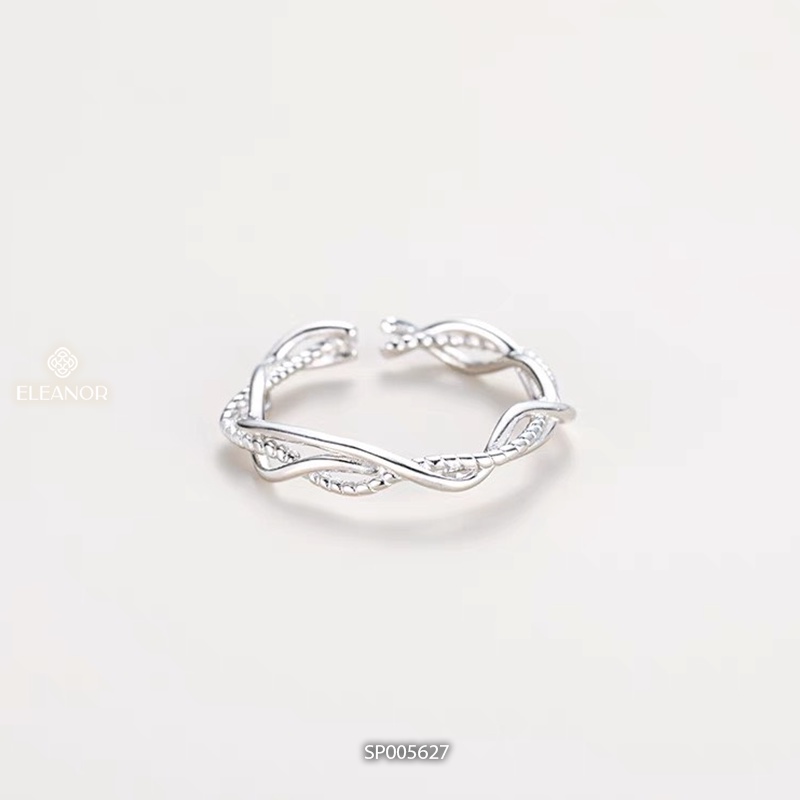 Nhẫn nữ hở bạc 925 Eleanor Accessories thiết kế dạng sợi đan nhau phong cách basic phụ kiện trang sức 5627