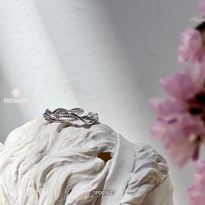 Nhẫn nữ hở bạc 925 Eleanor Accessories thiết kế dạng sợi đan nhau phong cách basic phụ kiện trang sức 5627