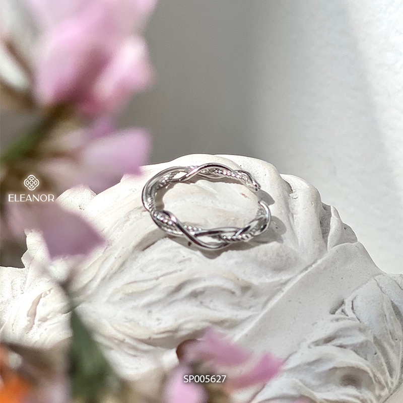 Nhẫn nữ hở bạc 925 Eleanor Accessories thiết kế dạng sợi đan nhau phong cách basic phụ kiện trang sức 5627