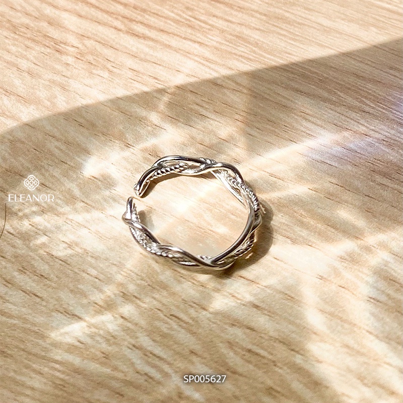 Nhẫn nữ hở bạc 925 Eleanor Accessories thiết kế dạng sợi đan nhau phong cách basic phụ kiện trang sức 5627
