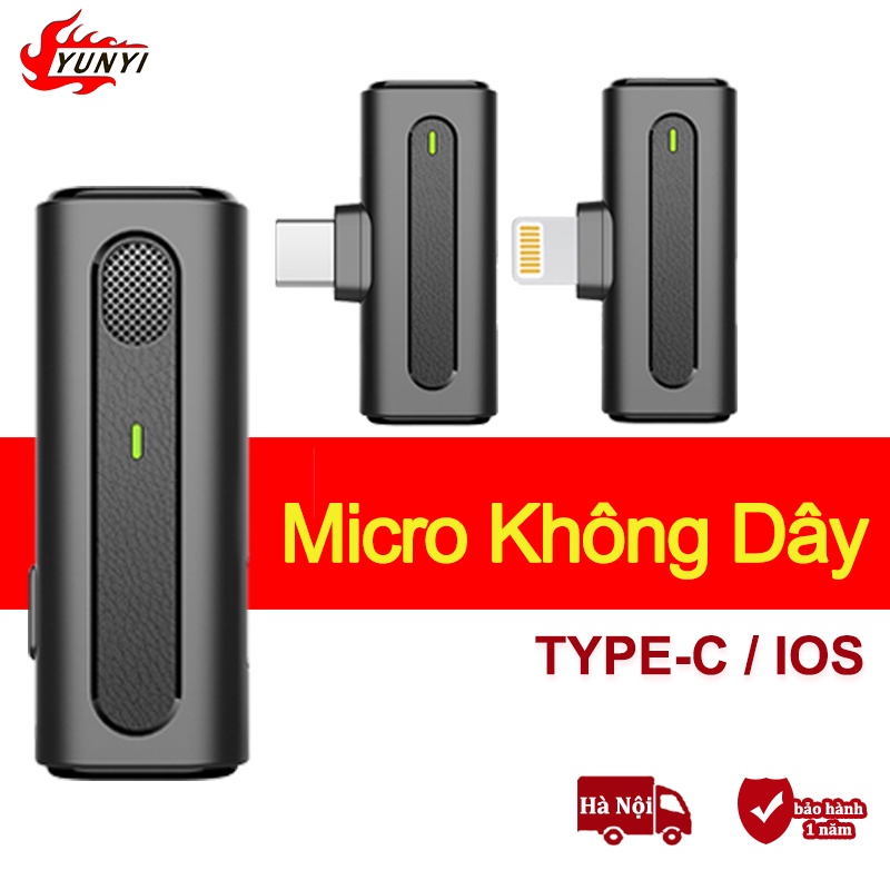 Micro Không Dây Cài Áo Thu Âm Cao Cấp Cho Điện Thoại Micro mini mic cài áo ko dây kẹp cổ áo Thu âm Livestream