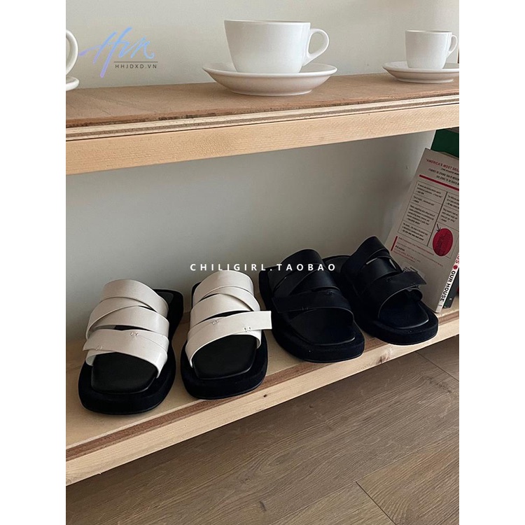 Dép Quai Chéo Đế Bằng Thiết Kế Mới Thời Trang Mùa Hè 2023 Dành Cho Nữ