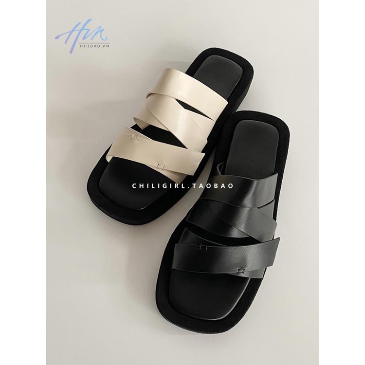 Dép Quai Chéo Đế Bằng Thiết Kế Mới Thời Trang Mùa Hè 2023 Dành Cho Nữ