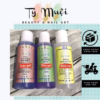 { SIÊU TỐC 2H } Nước lau gel, nước rửa cọ nước phá gel Li-nail chính hãng (200ml) có mùi thơm