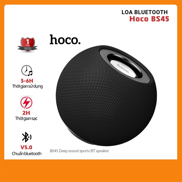 Loa Bluetooth Hoco BS45 Bluetooth V5.0, Âm Thanh Siêu Thực, Hỗ Trợ Thẻ Nhớ, Pin Siêu Trâu, Âm To