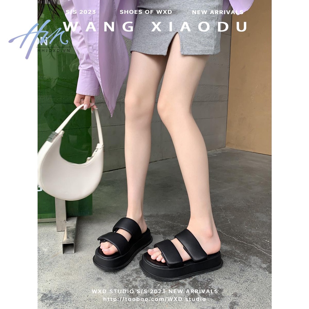 Dép Quai Ngang Đế Dày Tăng Chiều Cao Thời Trang Mùa Hè Phong Cách Mới Cho Nữ