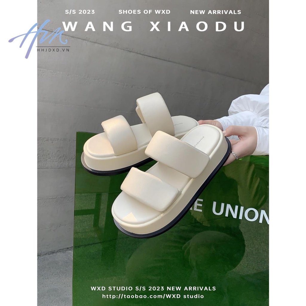 Dép Quai Ngang Đế Dày Tăng Chiều Cao Thời Trang Mùa Hè Phong Cách Mới Cho Nữ