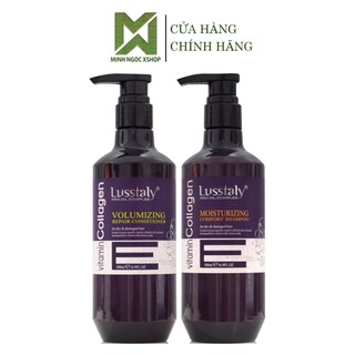 Dầu gội xả phục hồi chống gãy rụng tóc Lusstaly Vitamin E Collagen 500ML chính hãng