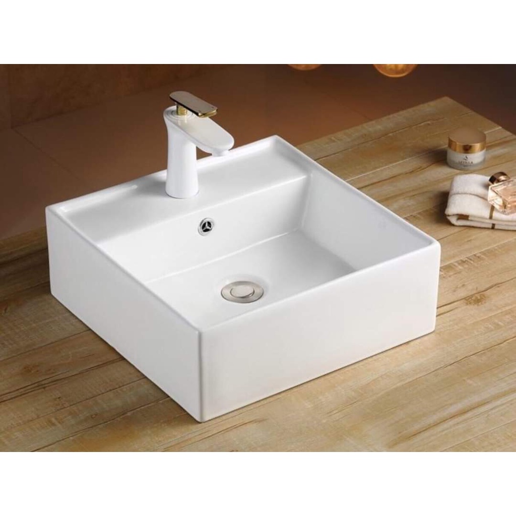 Bồn rửa mặt vuông treo tường / lavabo treo tường