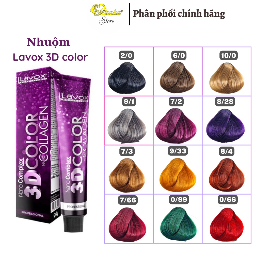 Thuốc nhuộm Lavox 3D Nano Collagen full màu