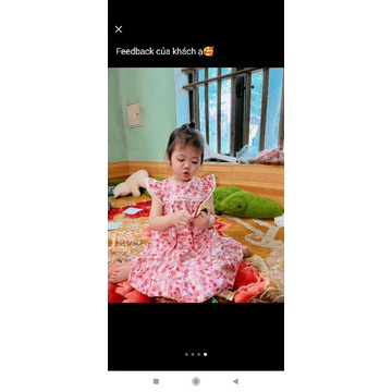 Váy công chúa bé gái,Váy bé gái cánh tiên phối ren chất lụa nhật size 8-32kg