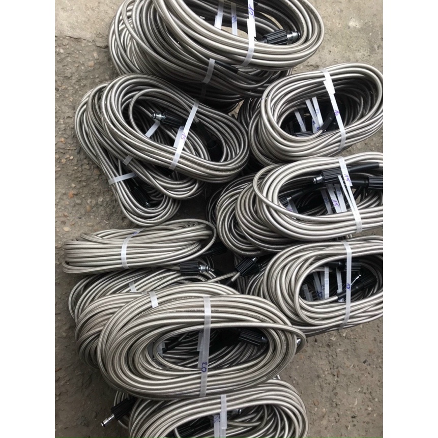 Ống Dây Xịt Rửa Xe Áp Lực Cao 3 Lớp Lõi 10M-15M- 20M-30M [Ren 22mm-22mm ]