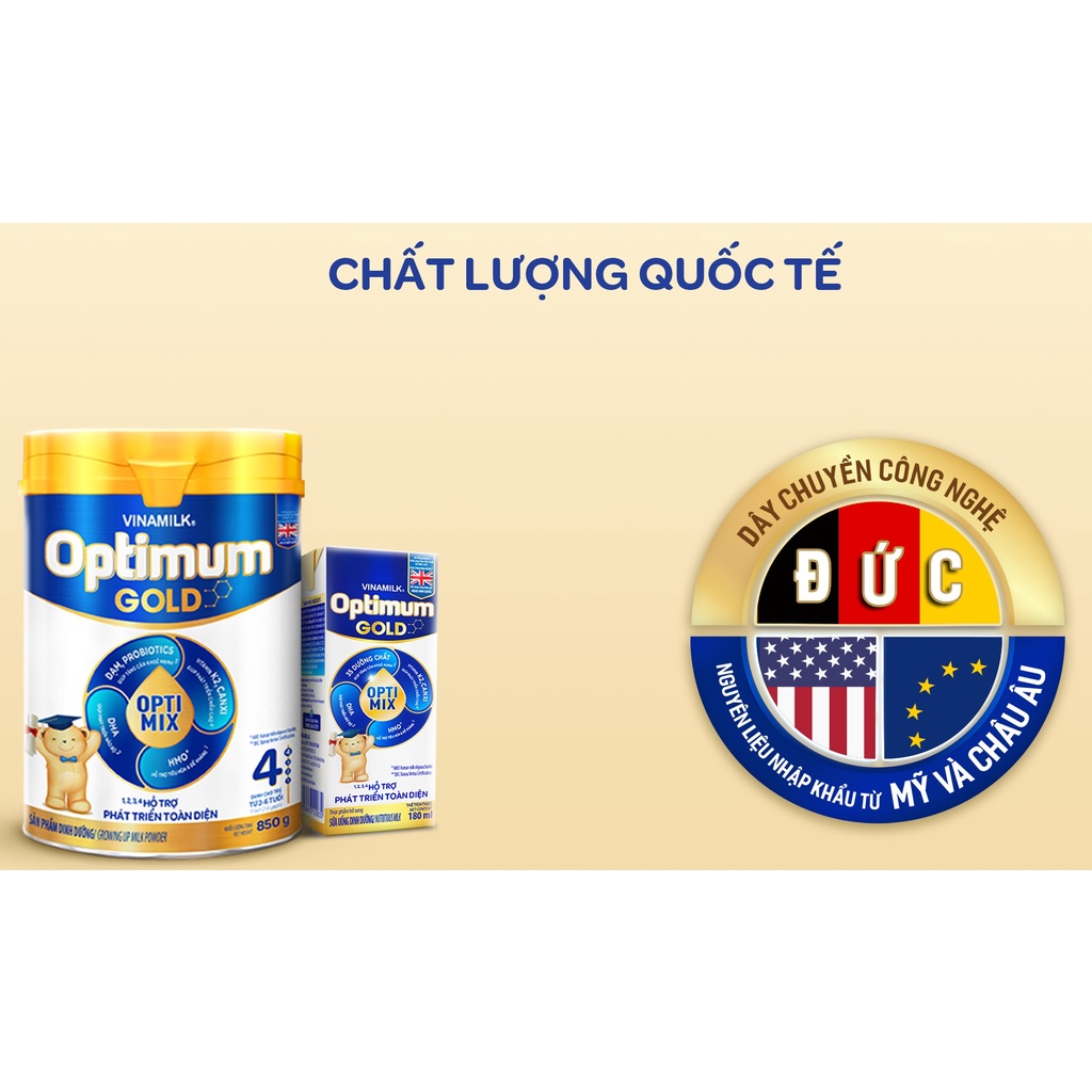 2 Hộp Sữa bột Vinamilk Optimum Gold 1 - Hộp thiếc 400g (cho bé từ 0 - 6 tháng tuổi)