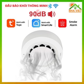 Chuông báo cháy đầu cảm biến báo khói không dây thông minh wifi báo cháy độc lập cho gia đình