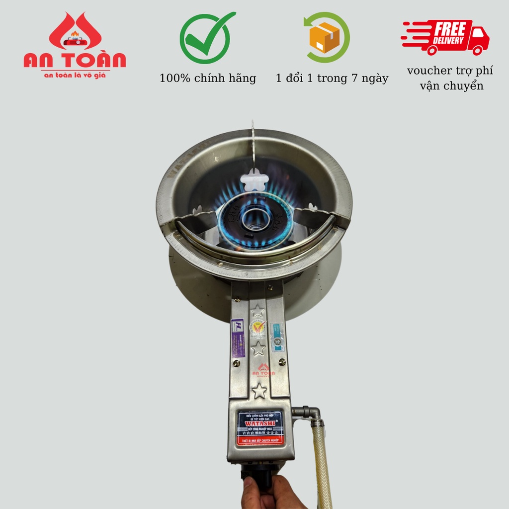 Bếp gas khè công nghiệp inox 430 chất lượng WATASHI WA-6A-TIK + Van Dây