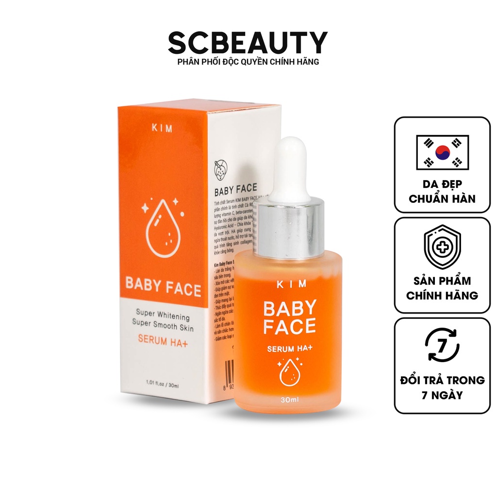 SERUM KIM BABY FACE HA+ Tinh KIM BABY FACE HA Chất Truyền Trắng Sạch Mụn, Mờ Nám, Tàn Nhang