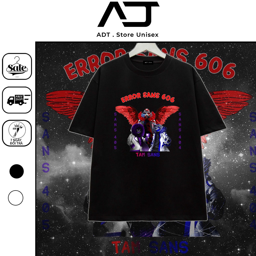 Áo Thun Error Sans 606 Mẫu Mới 3 Sans Vải Mền Mát  - có size trẻ em