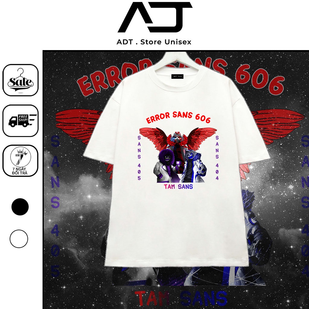 Áo Thun Error Sans 606 Mẫu Mới 3 Sans Vải Mền Mát  - có size trẻ em