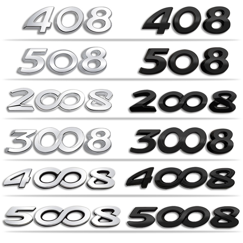 Logo Kim Loại Dán Trang Trí Xe Hơi Peugeot 408 508 2008 3008 4008 5008 HDI THP GT Accessorie