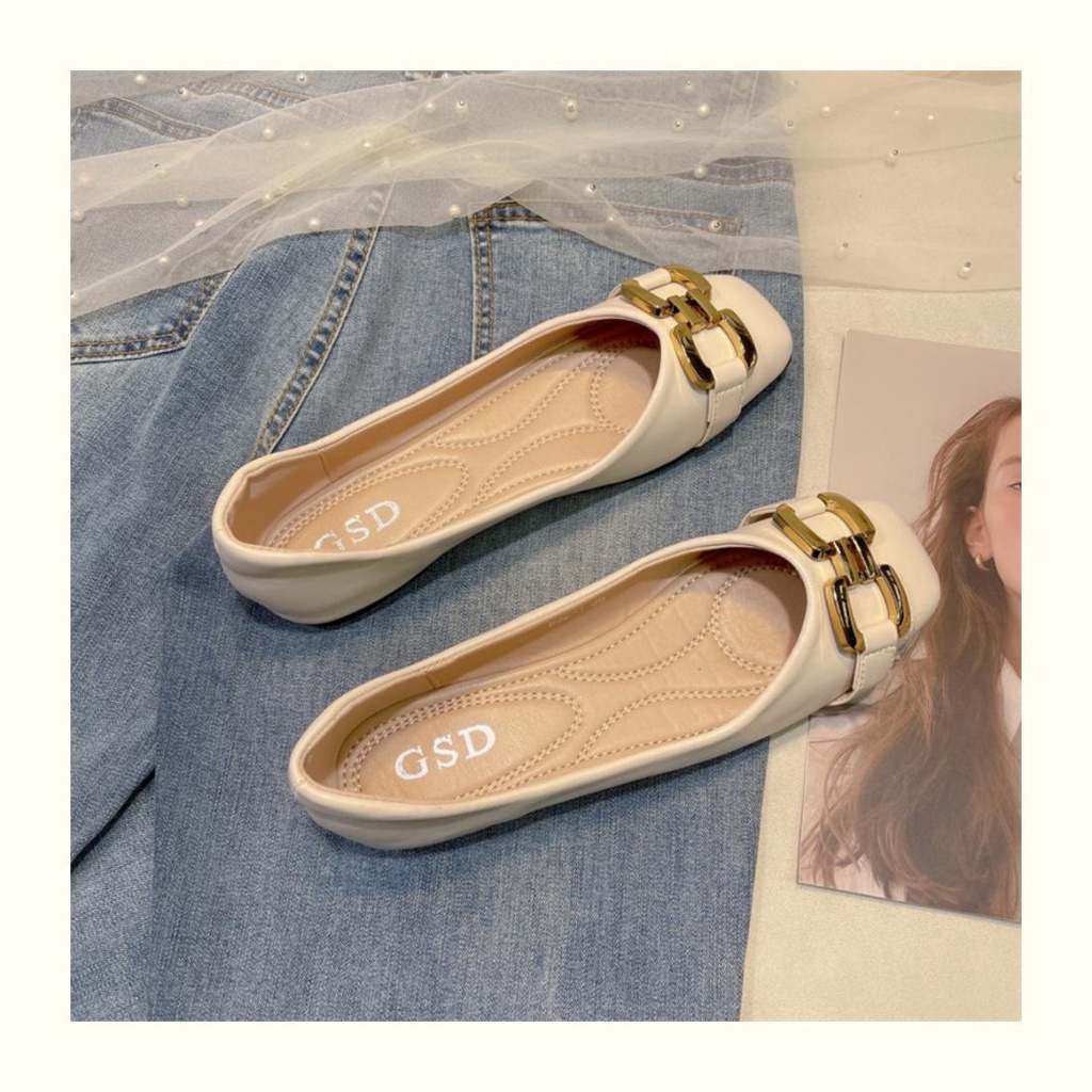 Giày Búp Bê Đế Mềm Mũi Vuông Thời Trang Mùa Xuân Hàn Quốc 2023 Dành Cho Nữ