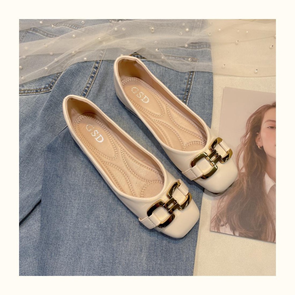 Giày Búp Bê Đế Mềm Mũi Vuông Thời Trang Mùa Xuân Hàn Quốc 2023 Dành Cho Nữ