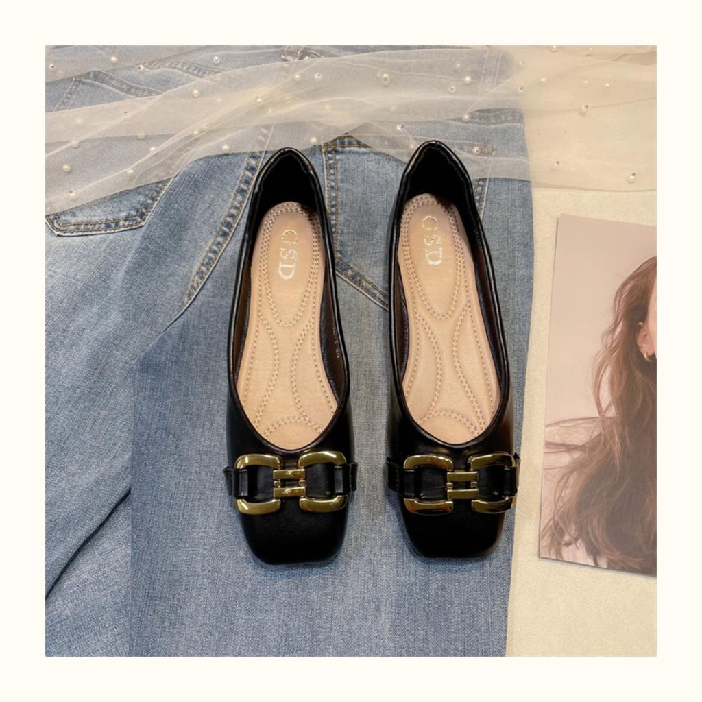 Giày Búp Bê Đế Mềm Mũi Vuông Thời Trang Mùa Xuân Hàn Quốc 2023 Dành Cho Nữ