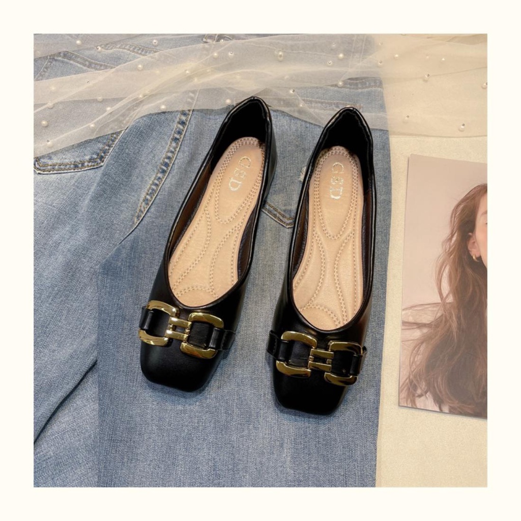 Giày Búp Bê Đế Mềm Mũi Vuông Thời Trang Mùa Xuân Hàn Quốc 2023 Dành Cho Nữ