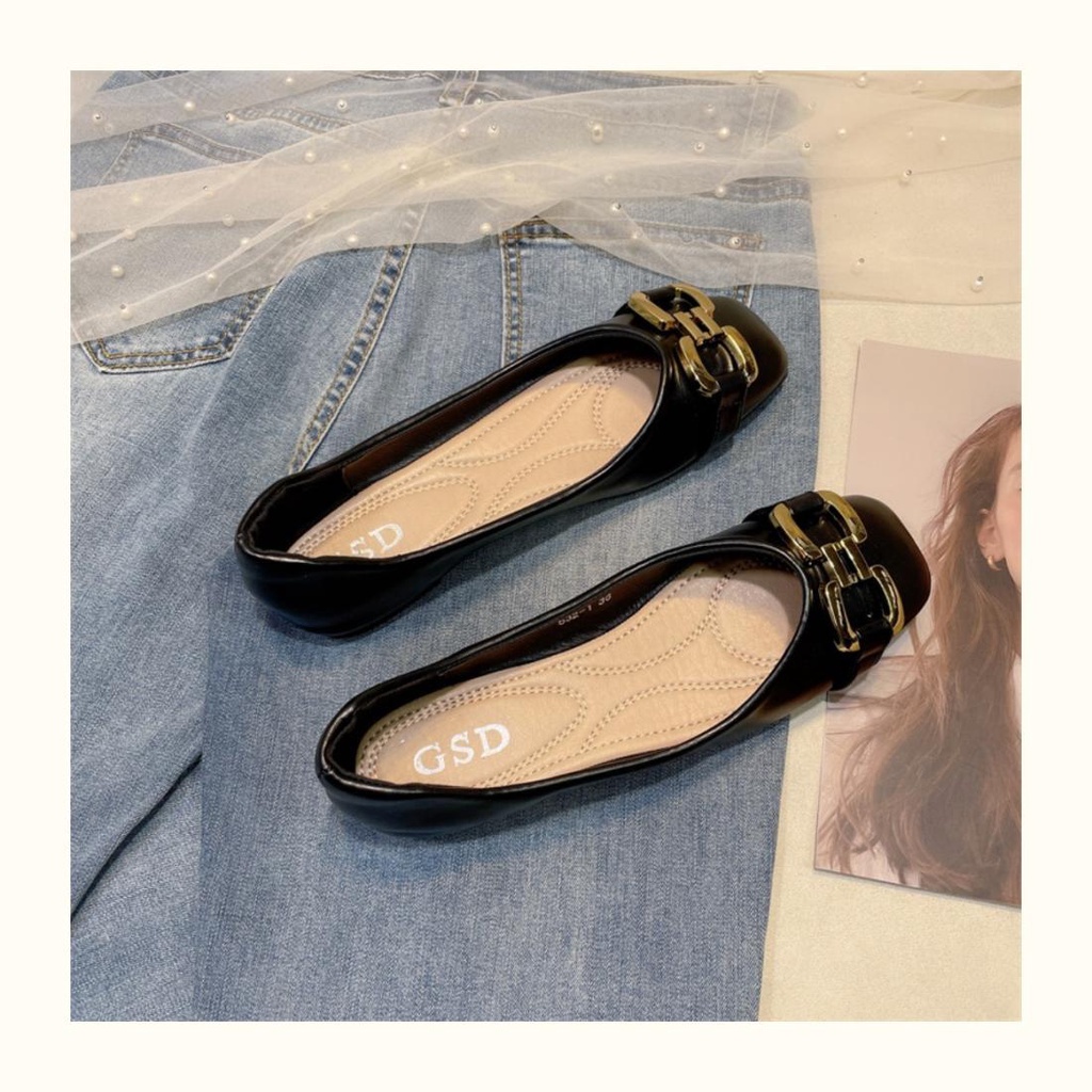 Giày Búp Bê Đế Mềm Mũi Vuông Thời Trang Mùa Xuân Hàn Quốc 2023 Dành Cho Nữ