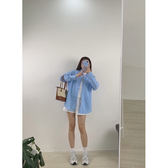 (Hàng có sẵn) Áo somi tay dài nữ bảng màu pastel mới ngọt ngào xinh đẹp