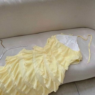 ĐẦM MAXI CỔ YẾM TẦNG BÈO CHÉO 2M