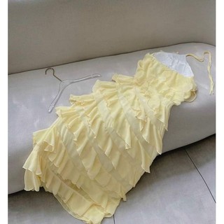 ĐẦM MAXI CỔ YẾM TẦNG BÈO CHÉO 2M