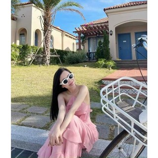 ĐẦM MAXI CỔ YẾM TẦNG BÈO CHÉO 2M