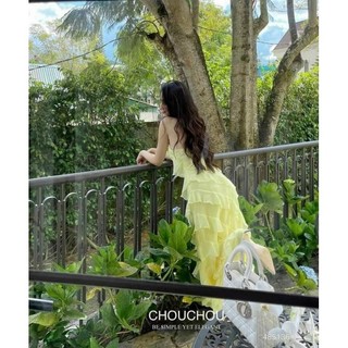 ĐẦM MAXI CỔ YẾM TẦNG BÈO CHÉO 2M