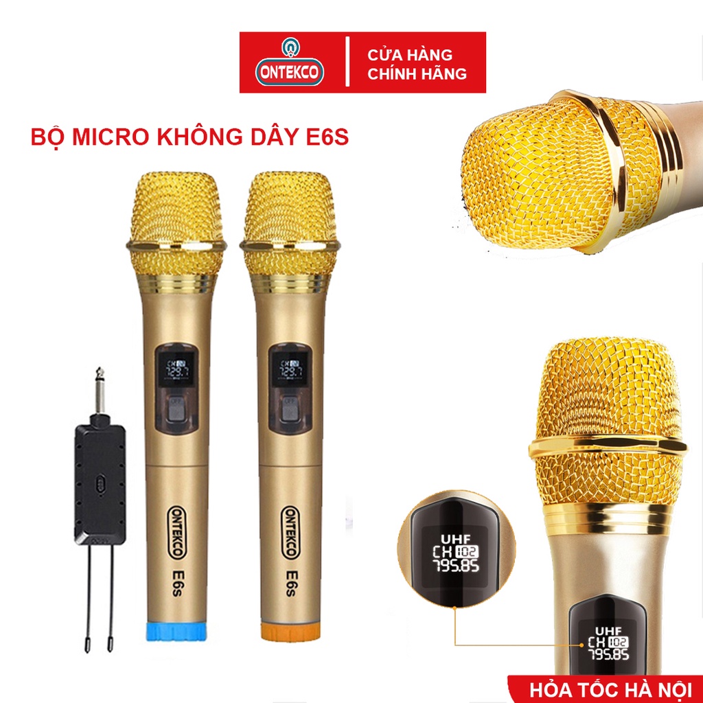 [Tổng kho sỉ] Micro karaoke không dây ONTEKCO MV02/E6/E6S - Cục thu 2 râu đa năng cao cấp chống hú CAO CẤP | BigBuy360 - bigbuy360.vn