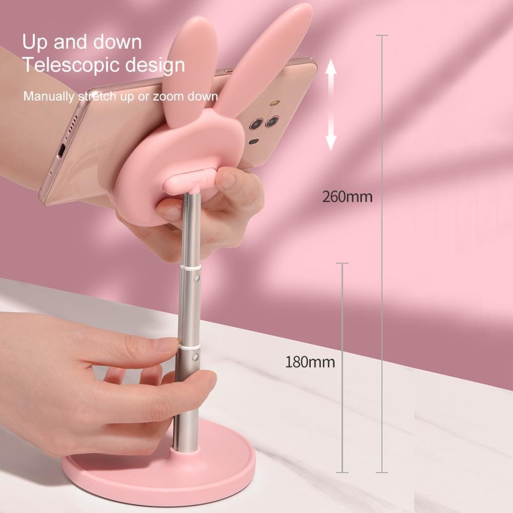 Giá Đỡ Điện Thoại Tai Thỏ, Kệ Đỡ Điện Thoại, Giá Đỡ Ipad Cute Chắc Chắn