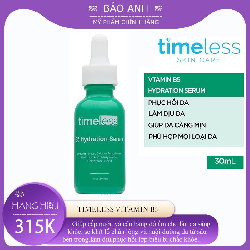 Tinh Chất Timeless Vitamin B5 + Hyaluronic Acid (30ml) - Serum Timeless