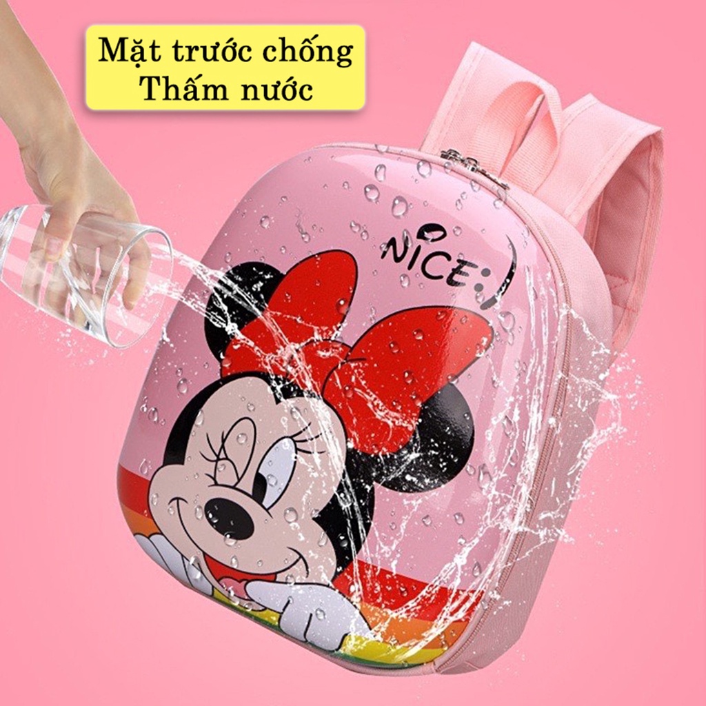 Balo Trứng Hoạt Hình Cho Bé Trai Gái Mầm Non Mẫu Giáo Nắp Nhựa Chống Va Đập, Chống Nước Htbabykids