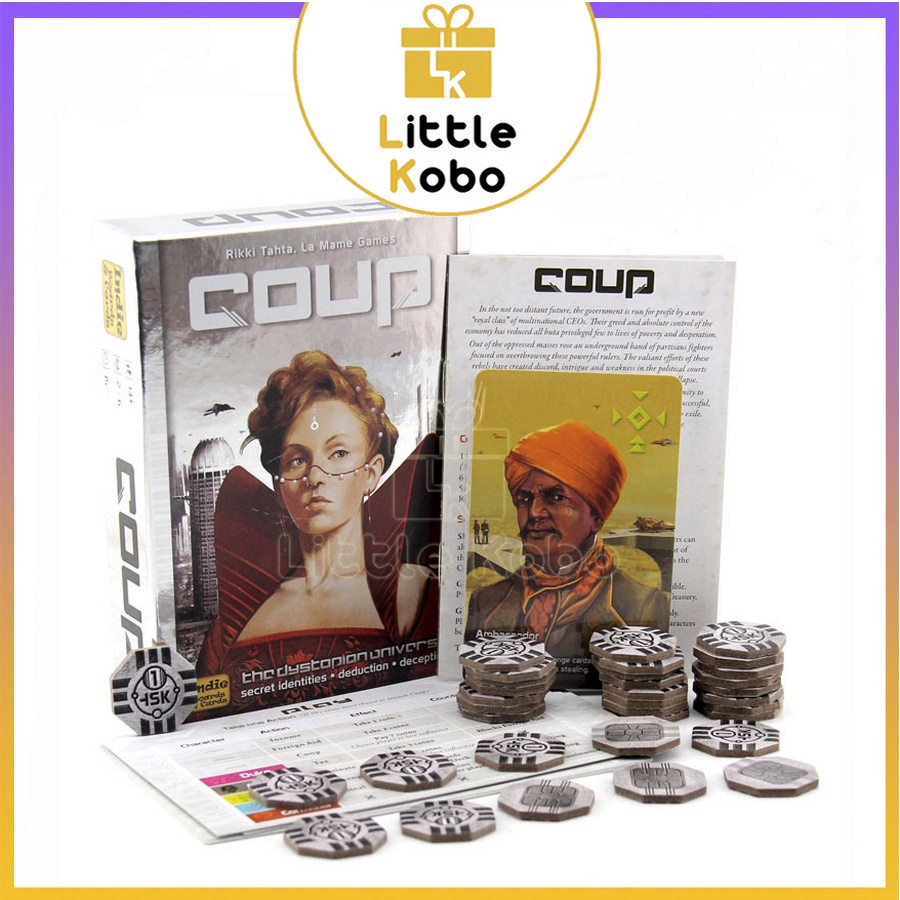 [Việt Hóa] Bài Coup Bản Cao Cấp Cuộc Chiến Quyền Lực Game Nhập Vai Hấp Dẫn Boardgame Trò Chơi Trí Tuệ Giải Trí Đồ Chơi