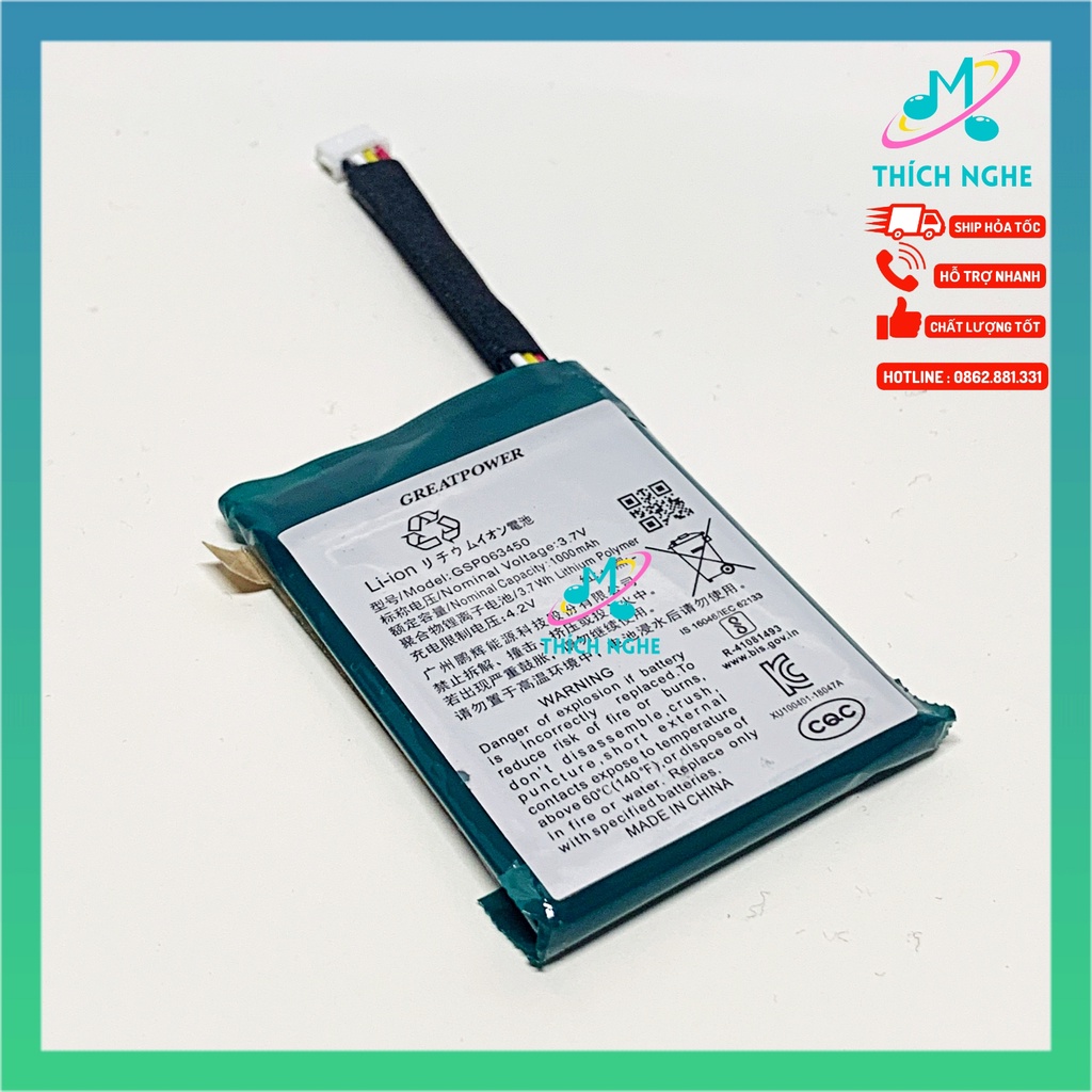 Pin JBL Clip 3 chính hãng GreatPower GSP063450 - Thay Pin Loa JBL Clip 3 - Thích Nghe
